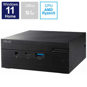 ASUS エイスース デスクトップパソコン Mini PC ブラック ［モニター無し ／AMD Ryzen5 ／メモリ：8GB ／SSD：256GB］ PN51-S1-B5354AD
