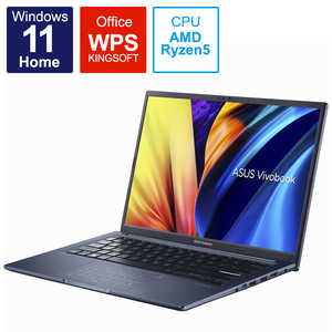 ASUS エイスース ノートパソコン Vivobook 14X [14.0型 /Windows11 Home /AMD Ryzen 5 /メモリ：16GB /SSD：512GB /WPS Office /2022年10月モデル] クワイエットブルー M1403QA-LYR5165WBY