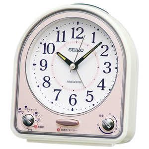 セイコー 目覚まし時計 (メロディアラーム) 白パール･一部ピンクパール [アナログ] QM750P