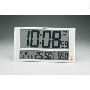 セイコー 掛け置き兼用時計 (CO2センサーつきデジタル時計) ［電波自動受信機能有］ 白パール SQ449W