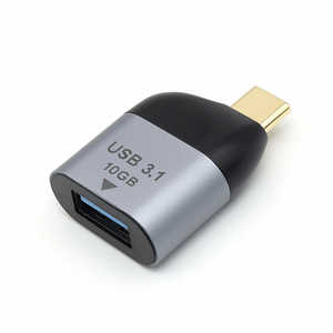 日本トラストテクノロジー 変換コネクタ USB-A(メス)- USB-C(オス)［OTG対応/USB3.1Gen2］ ［Type-Aメス /Type-Cオス /LAN］ メタリックグレー JTTCMUF