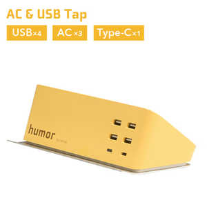 HAMEE AC USB Type-Cタップ　マスタード 276-8827