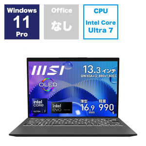 MSI ノートパソコン ［13.3型 /Win11 Pro /Core Ultra 7 /メモリ16GB /SSD512GB ］ Prestige-13-AI-Evo-A1MG-4109JP