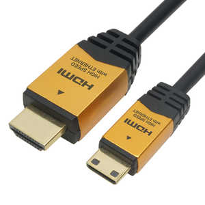 ホーリック HDMIケーブル ゴールド [3m /HDMI⇔miniHDMI /スタンダードタイプ /4K対応] HDM30-074MNG