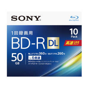 ソニー　SONY 録画用 BD-R DL 1-6倍速 50GB 10枚インクジェットプリンタ対応 10BNR2VJPS6