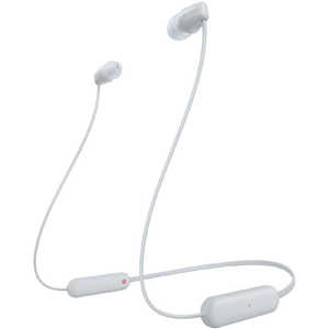 ソニー　SONY ブルートゥースイヤホン ホワイト  [リモコン・マイク対応/防滴＆ネックバンド/Bluetooth] WI-C100-WZ