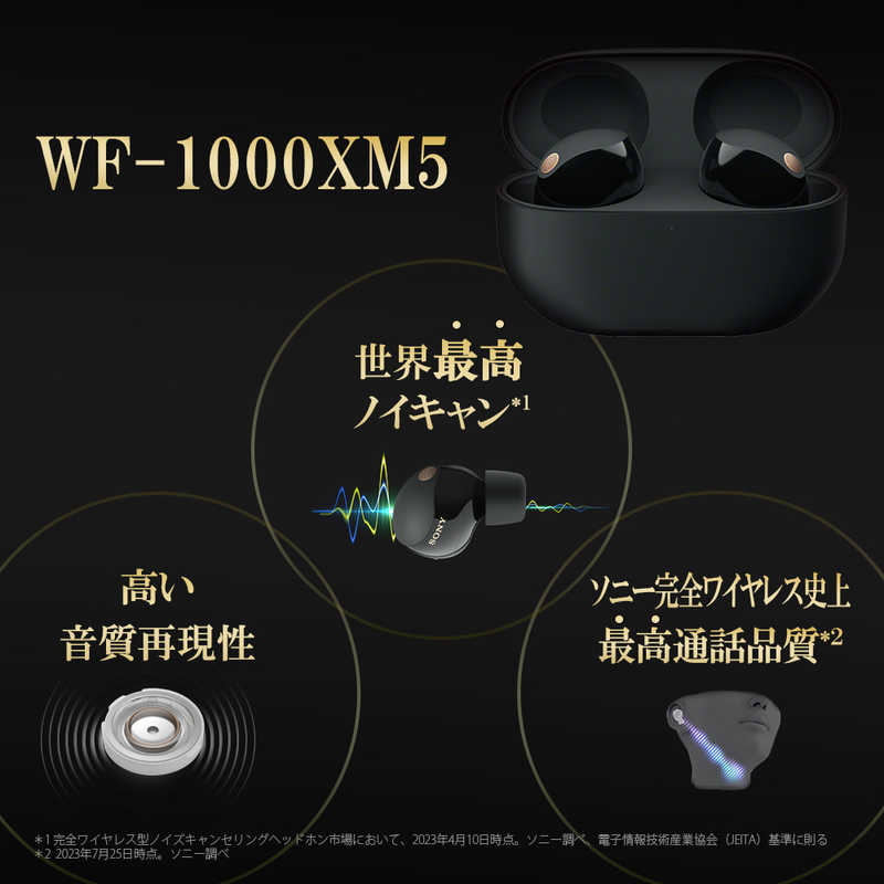 ソニー　SONY ソニー　SONY 完全ワイヤレスイヤホン プラチナシルバー ワイヤレス(左右分離) Bluetooth ノイズキャンセリング対応 WF-1000XM5SC WF-1000XM5SC