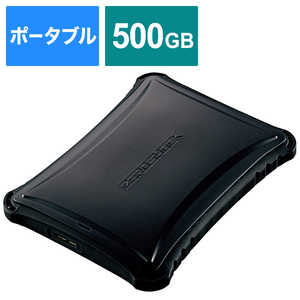 エレコム　ELECOM 外付ケSSD/ポｰタブル/USB3.2(Gen1)対応/ZEROSHOCK/500GB/ブラック ESD-ZSA0500GBK