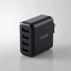 エレコム　ELECOM AC充電器 スマホ･タブレット用 4.8A出力 USB-Aメス4ポート おまかせ充電搭載 ブラック MPA-ACU13BK