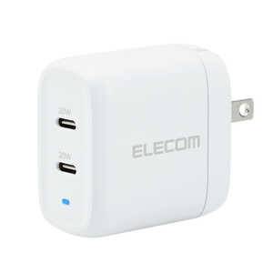 エレコム　ELECOM AC充電器 スマホ タブレット用 USBPD対応 USB-C2ポート MPA-ACCP25WH