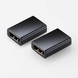 エレコム　ELECOM HDMI中継プラグｘ2 ブラック [HDMI⇔HDMI /4K対応] ADHDAASS02BK