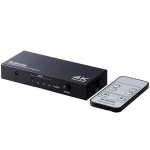 エレコム　ELECOM HDMI切替器(4ポート) PC ゲーム機 マルチディスプレイ ミラーリング 専用リモコン付き 4K 60Hz(18Gbps)  DH-SW4KP41BK