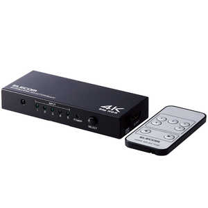 エレコム　ELECOM HDMI切替器(5ポート) PC ゲーム機 マルチディスプレイ ミラーリング 専用リモコン付き 4K 60Hz(18Gbps)  DH-SW4KP51BK