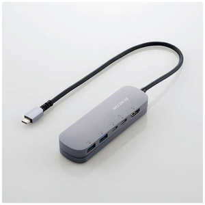 エレコム　ELECOM USB Type C ドッキングステーション ハブ 5-in-1 PD 90W出力 USB-C ×2 USB-A ×2 HDMI ×1 固定用スタンド付 シルバー DST-C18SV