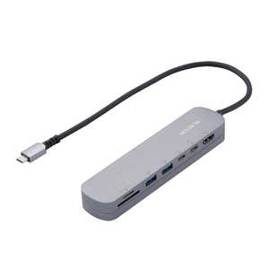 エレコム　ELECOM USB Type C ドッキングステーション ハブ 7-in-1 PD 100W出力 USB-C ×2 USB-A ×2 HDMI ×1 SD＋microSD ×1  DST-C20SV
