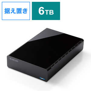 エレコム　ELECOM 外付けHDD USB-A接続 テレビ録画向け(Mac/Windows11対応) ブラック [6TB /据え置き型] ELD-HTV060UBK