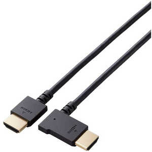エレコム　ELECOM ハイスピードHDMIケーブル 左向きL型 やわらかタイプ ［2m /HDMI⇔HDMI /スタンダードタイプ /イーサネット対応］ ブラック CAC-HD14EYL20BK