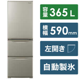 パナソニック　Panasonic 冷蔵庫 Cタイプ 3ドア 左開き 365L NR-C373CL-N グレイスゴールド
