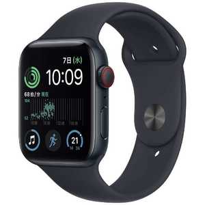 アップル Apple Watch SE(GPS + Cellularモデル) 44mmミッドナイトアルミニウムケースとミッドナイトスポーツバンド - レギュラー-MNPY3J/A