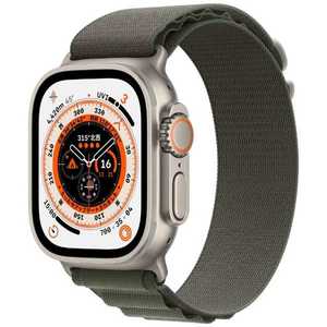アップル Apple Watch Ultra(GPS + Cellularモデル) 49mmチタニウムケースとグリーンアルパインループ - M-MQFN3J/A