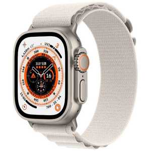 アップル Apple Watch Ultra(GPS + Cellularモデル) 49mmチタニウムケースとスターライトアルパインループ - S-MQFQ3J/A