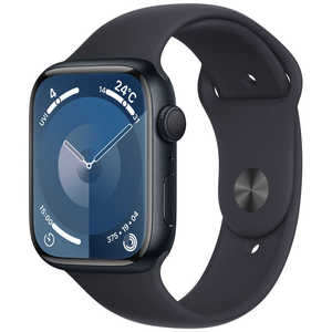 アップル Apple Watch Series 9(GPSモデル)- 45mmミッドナイトアルミニウムケースとミッドナイトスポーツバンド - M/L MR9A3J/A