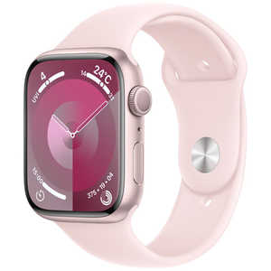 アップル Apple Watch Series 9(GPSモデル)- 45mmピンクアルミニウムケースとライトピンクスポーツバンド - S/M MR9G3J/A