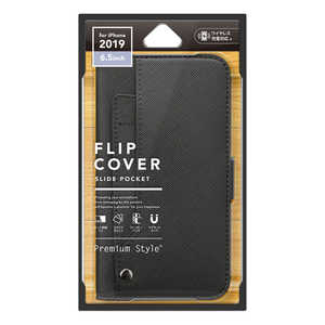 PGA iPhone 11 Pro Max 6.5インチ用 スライドポケットフリップカバー ブラック PG-19CFP10BK ブラック