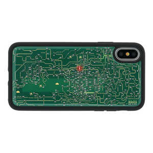 電子技販 iPhone X用 FLASH 関西回路線図ケース 緑 PX020G