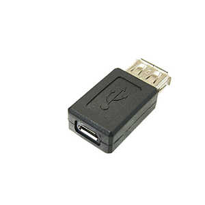 TFTECJAPAN [USB-A メス-メス micro USB]中継アダプタ ブラック USBAB-MCB