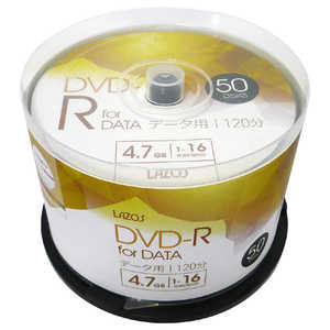 リーダーメディアテクノ データ用DVD-R LAZOS 1-16倍速 [50枚 /4.7GB /インクジェットプリンター対応] L-DD50P