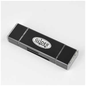 GLIDER microUSB･USB Type-C･USBタイプA対応カードリーダー GLD9818 MJ29BK 黒