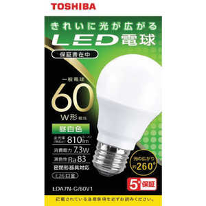 東芝　TOSHIBA LED電球 全方向 昼白色 60W形相当 LDA7N-G/60V1