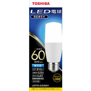 東芝　TOSHIBA LED電球(T形)60W形相当 昼光色 口金E26 LDT7D-G/S/60V1