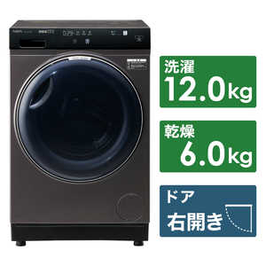 アクア　AQUA ドラム式洗濯乾燥機 洗濯12.0kg 乾燥6.0kg ヒートポンプ乾燥 (右開き) AQW-DX12P-R-K シルキーブラック
