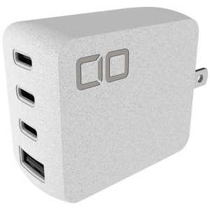CIO NovaPort QUAD 65W GaN急速充電器 4ポート(USB-C×3 USB-A×1ポート) ホワイト [Quick Charge対応] CIO-G65W3C1A-N