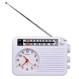 アイワ　AIWA アナログ時計付きホームラジオ ホワイト [ワイドFM対応] FR-AA50W