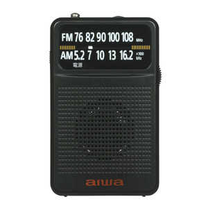 アイワ　AIWA アナログポケットラジオ ブラック ［ワイドFM対応 /AM/FM］ AR-AP45B