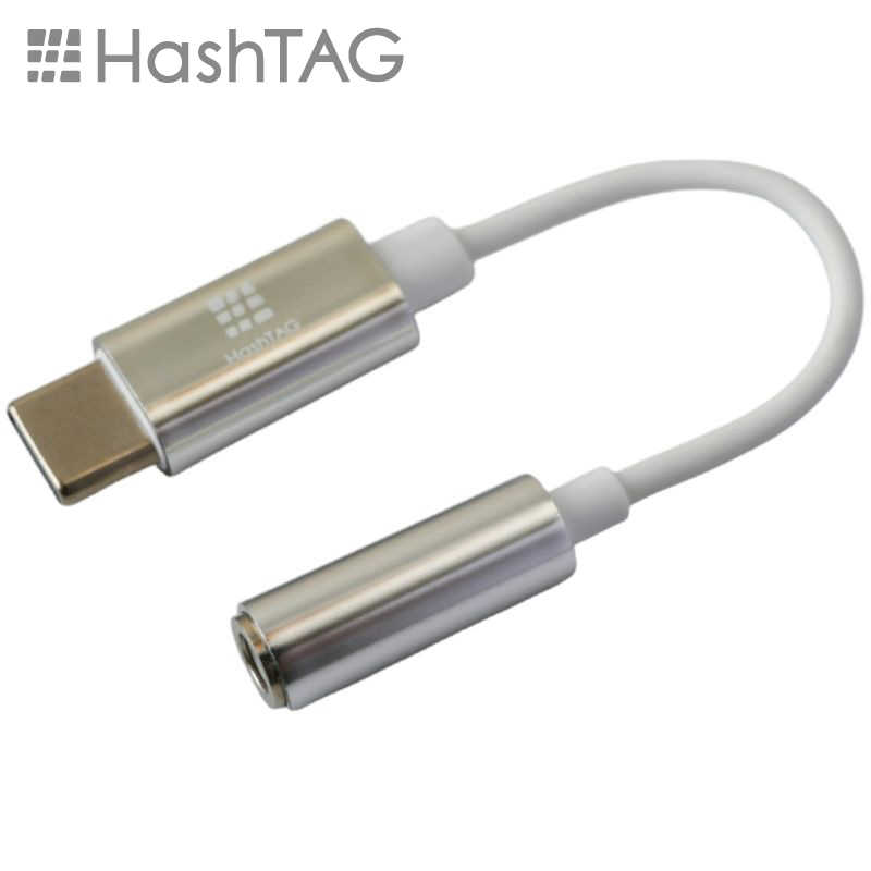 HASHTAG HASHTAG イヤホン端子 変換アダプター 3.5mmジャック - USB TypeC端子（12cm）シルバー HT-AAOCH2SI HT-AAOCH2SI