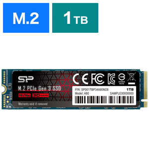 SILICONPOWER 内蔵SSD PCIe Gen3x4 P34A80 [M.2 /1TB]｢バルク品｣ SP001TBP34A80M28