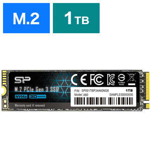 SILICONPOWER 内蔵SSD PCIe Gen3×4 P34A60 [M.2 /1TB] SP001TBP34A60M28