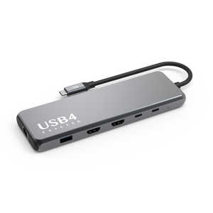 FEELTEK USB-C オス→メス HDMI×2 /LAN/USB-C/USB-Ax5＋USB-Cメス給電 /USB Power Delivery対応 HCM010AP2F