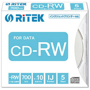 RITEK CD-RW700.PW5P A データ用CD-RW [5枚/700MB/インクジェットプリンター対応] CDRW700PW5PA