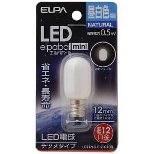 ELPA LED装飾電球 LEDエルパボｰルmini ホワイト [E12/昼白色/ナツメ球形] LDT1N-G-E12-G100