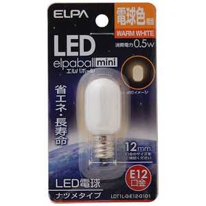 ELPA LED装飾電球 LEDエルパボｰルmini ホワイト [E12/電球色/ナツメ球形] LDT1L-G-E12-G101