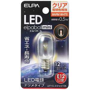 ELPA LED装飾電球 LEDエルパボｰルmini クリア [E12/電球色/ナツメ球形] LDT1CL-G-E12-G106