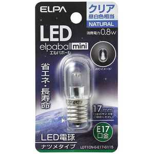 ELPA LED装飾電球 LEDエルパボｰルmini クリア [E17/昼白色/ナツメ球形] LDT1CN-G-E17-G115