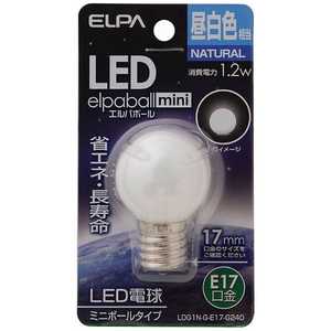 ELPA LED装飾電球 ミニボｰル電球形 LEDエルパボｰルmini ホワイト [E17/昼白色/ボｰル電球形] LDG1N-G-E17-G240