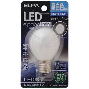 ELPA LED装飾電球 S形ミニ球形 LEDエルパボｰルmini ホワイト [E17/昼白色/一般電球形] LDA1N-G-E17-G450