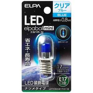 ELPA LED装飾電球 LEDエルパボｰルmini ブルｰ [E17 /青色 /1個 /ナツメ球形] LDT1CB-G-E17-G118